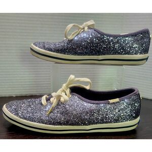 Keds for Kate Spade New York Women's Lace up Shoes Sparkle Glitter Size 6 Navy